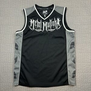 Vintage Y2K Metal Mulisha Jersey Tank Top Men XL Black Embroidered Grunge
